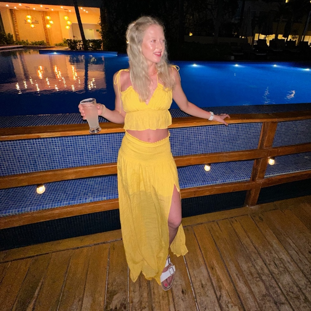Yellow two pice set